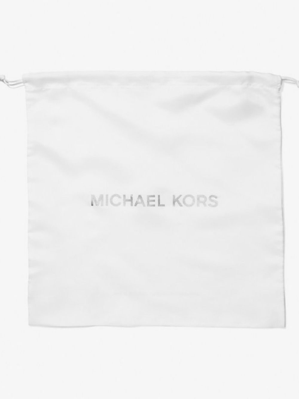 Michael Kors White Woven Silver MK Logo Small Drawstring Dustbag